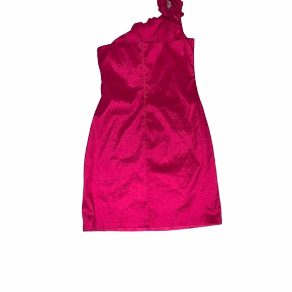 AX Paris NWT Shiny Pink One-Shoulder Dress 10 - Picture 4 of 4